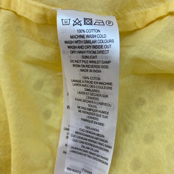 FRENCH CONNECTION Eyelet Dress with Yellow Contrast Underlay. Size:  2 - Picture 14 of 14